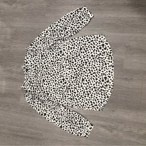 J. Crew Black and White Animal Print Top
